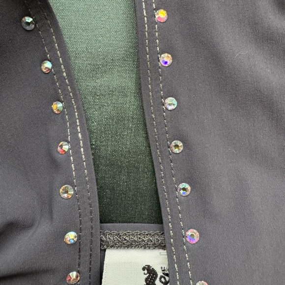 Sauvage Charcoal Swimsuit with Crystal Accents - Picture 3 of 7